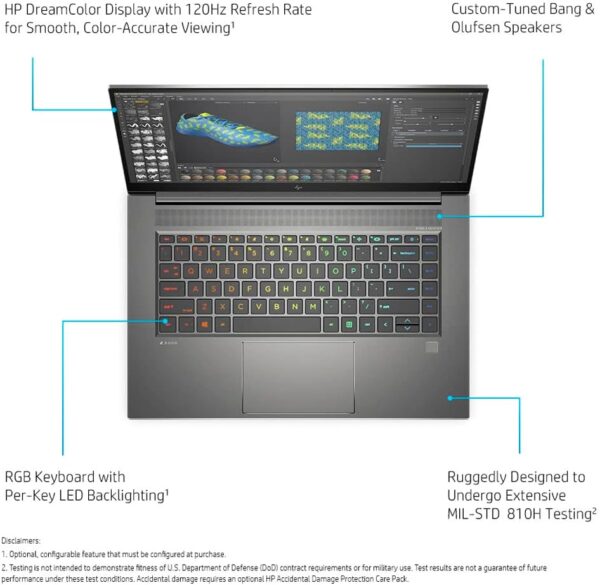 HP ZBook Studio G8 Mobile Workstation Intel Core i7 11800H, 32GB RAM, 512GB SSD, NVIDIA RTX 3070 8GB, 15.6" inch 4k ultra Display - Image 5
